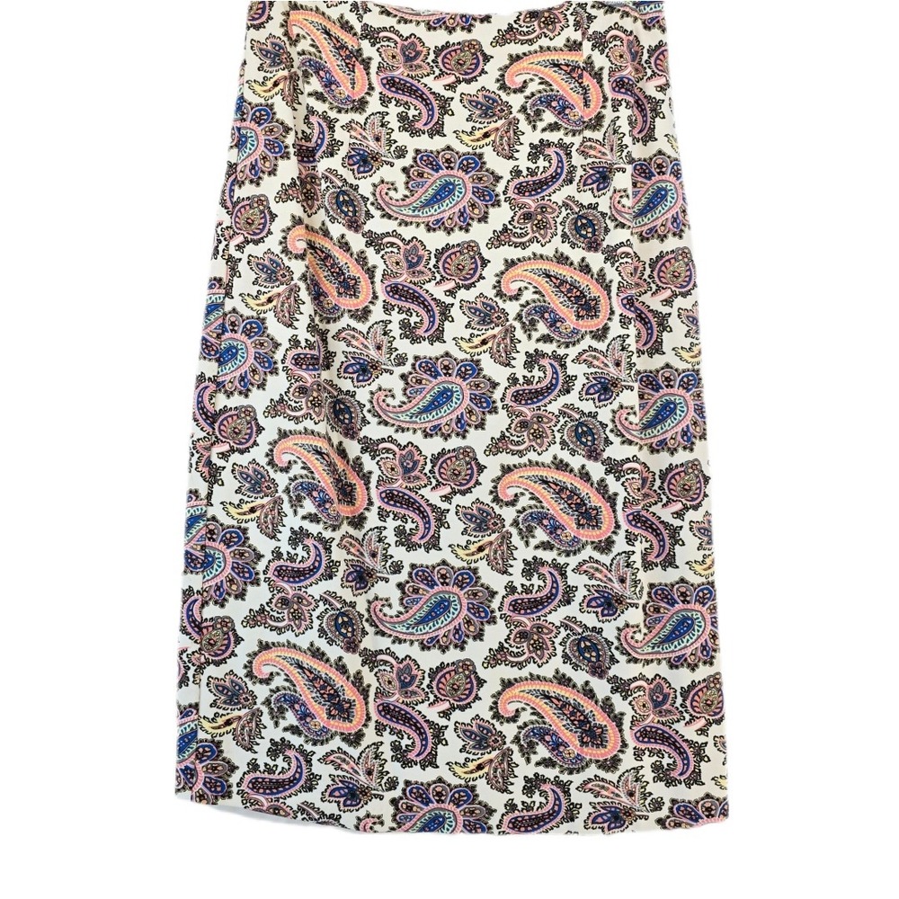 Dainty‎ Jewell's Paisley Skirt Women's Small Modest Classic Timeless Print White